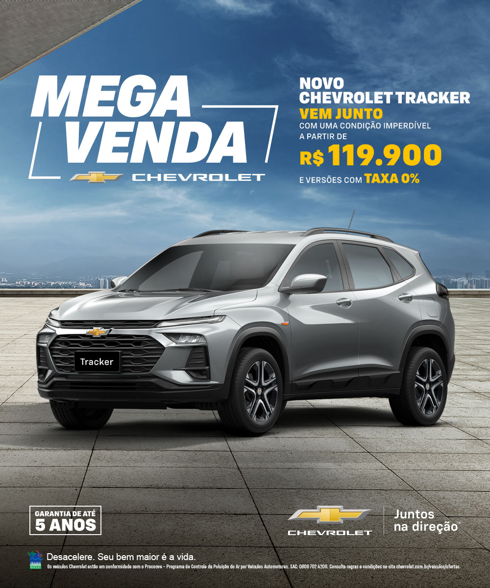 Novo Chevrolet Tracker com Taxa Zero e Garantia de 5 anos